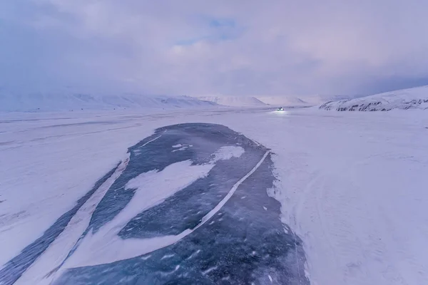 斯匹次卑尔根龙年宾斯瓦尔巴特北极海洋冰冬季极地东海岸冰川的北冰洋景观冰性质 — 图库照片