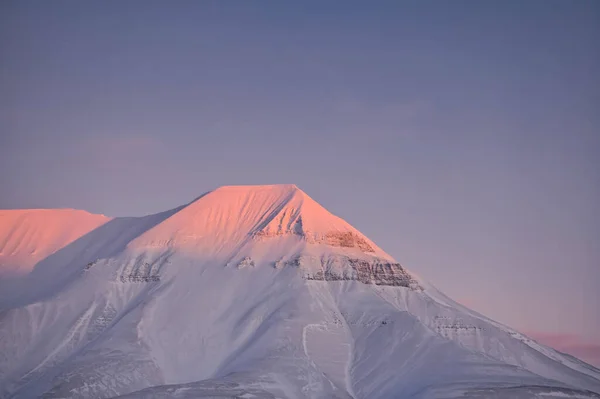 Norvégia Táj Jellege Hegyek Spitzbergák Longyearbyen Svalbard Jeges Téli Polar — Stock Fotó