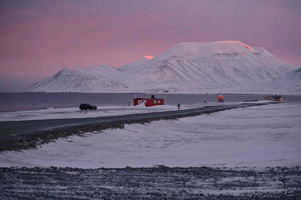 Charakter Krajiny Norsko Horách Špicberky Longyearbyen Špicberky Ledového Oceánu Zimní — Stock fotografie