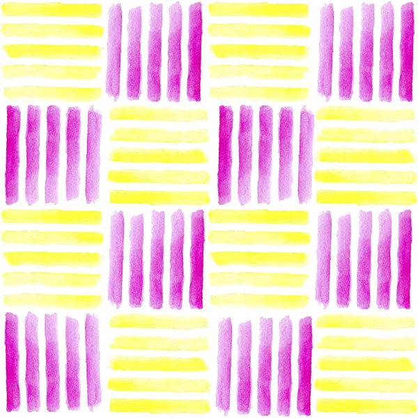 Рожевий і жовтий плетений акварельний безшовний фон — стокове фото