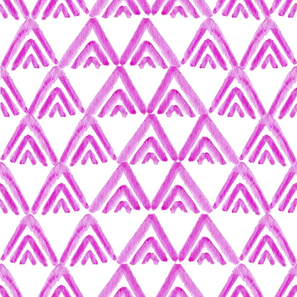 Рожевий етнічний трикутник. Акварельний безшовний фон — стокове фото