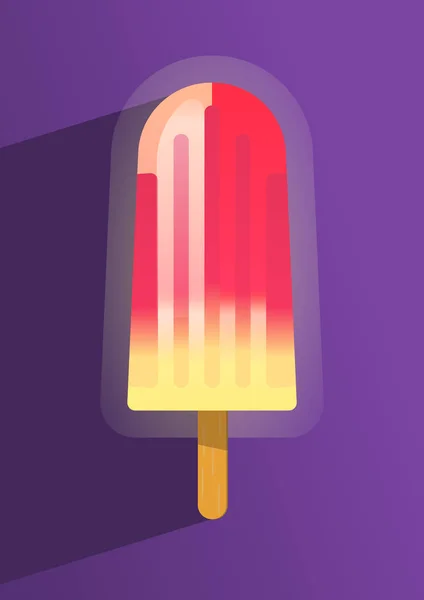 Popsicle pictogram, platte ontwerp van consumptie-ijs met platte schaduw, vectorillustratie — Stockvector