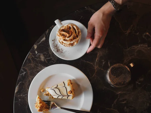 Відень кави і Естерхазі торт — стокове фото