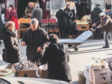 Tiflis, Gürcistan. dezerter çarşı, Kent Gıda market genel planı. 27 Aralık 2017. 