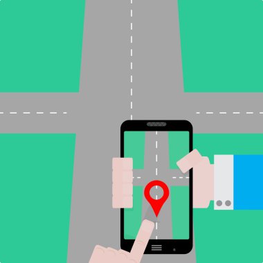 GPS navigator kavramı. Bir yol oluşturma