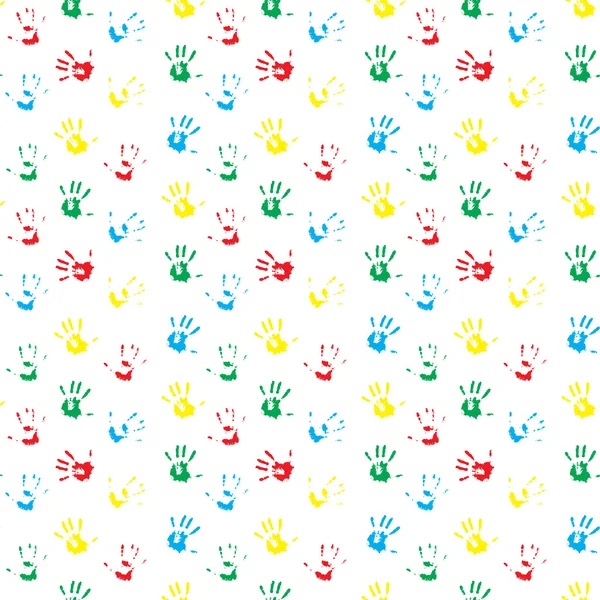 Pattern hand print colored — Stock Vector