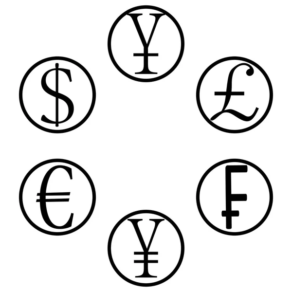 Icone cestino valuta — Vettoriale Stock