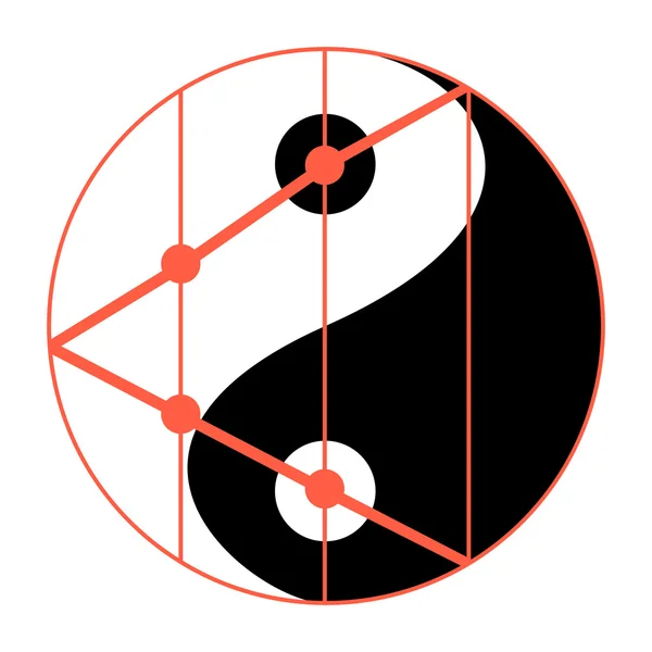 Statistics balance of yin yang — Stock Vector