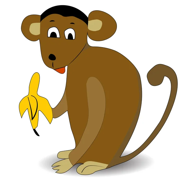 Banán majom ül — Stock Vector