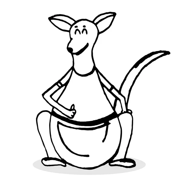 Kænguru håndtegnet skitse – Stock-vektor
