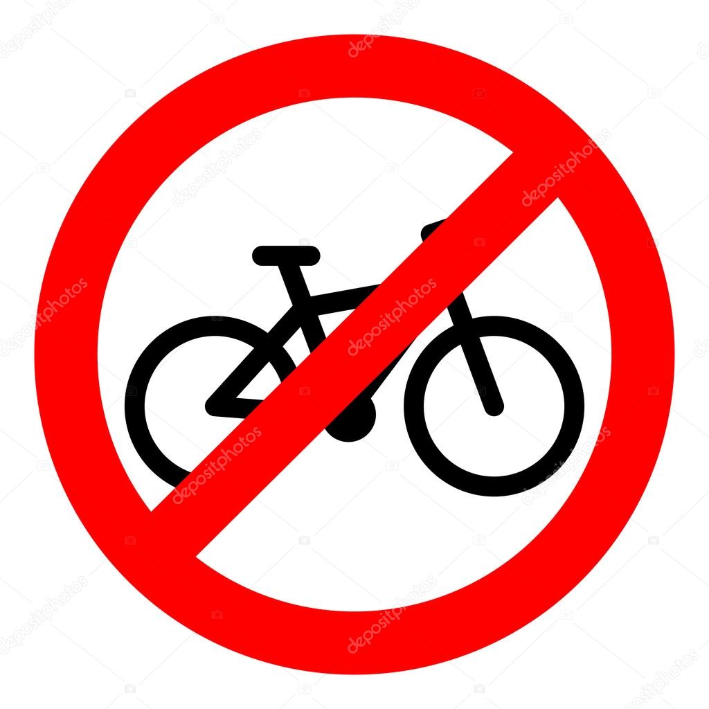 verbot für fahrräder schild