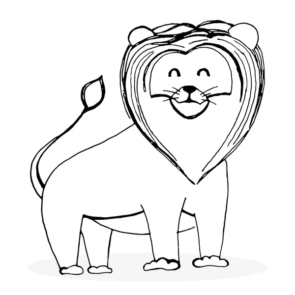 Bosquejo carácter león — Vector de stock
