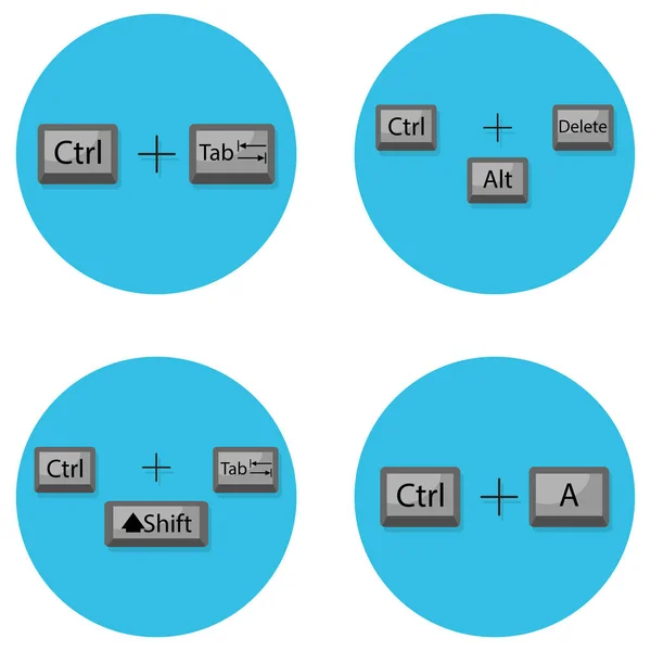 Kombination von Tastatur-Hot-Tasten — Stockvektor
