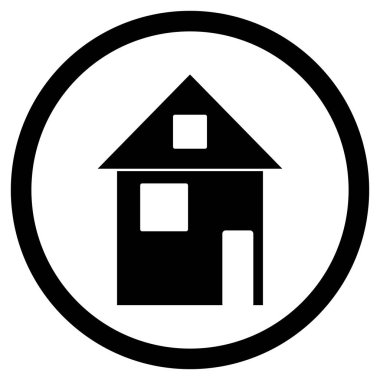 Ev siyah beyaz simgesi