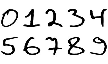 Marker raslantı çarpık vektör yazılmış sayılar