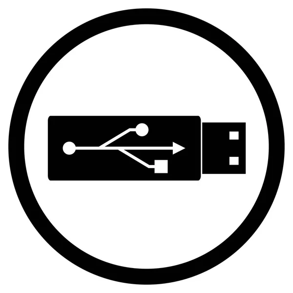 Icono de unidades flash blanco negro — Vector de stock