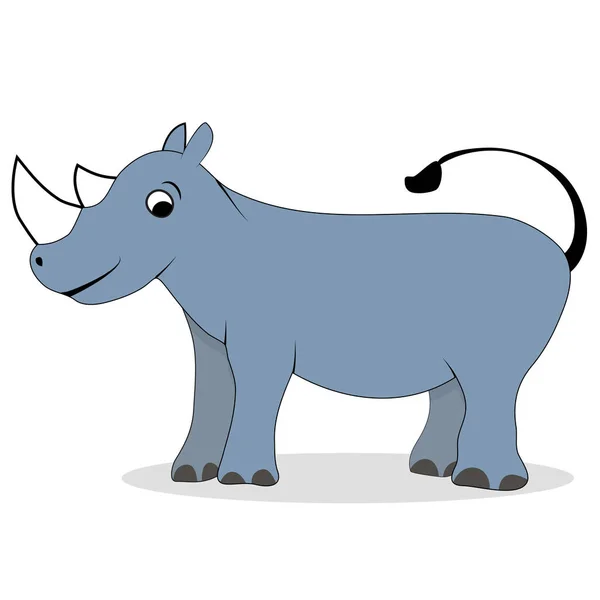 Rinoceronte carácter animal — Vector de stock