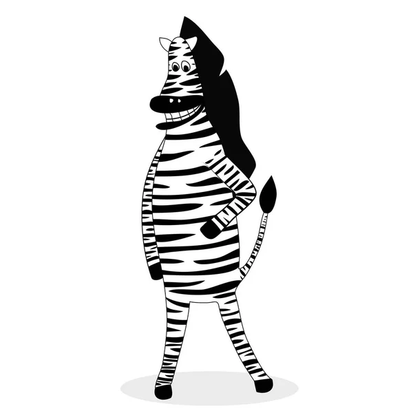 Zebra vector de dibujos animados — Archivo Imágenes Vectoriales