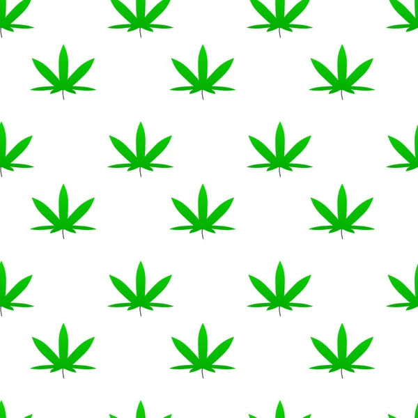 Erva verde cannabis folha padrão vetor —  Vetores de Stock