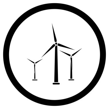 Rüzgar enerji siyah simgesi