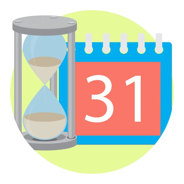Διαχείριση χρόνου κλεψύδρα και ημερολόγιο — Διανυσματικό Αρχείο