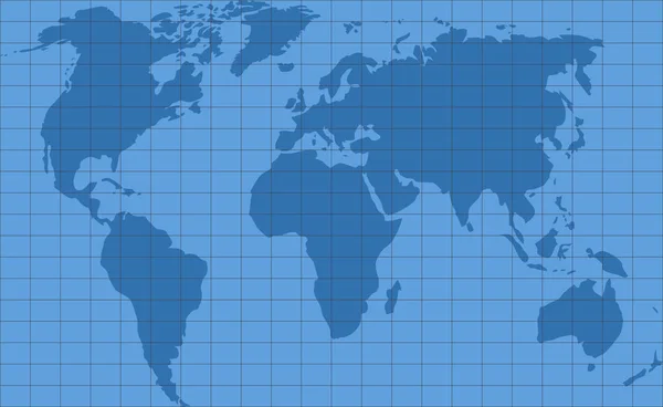 Graticules wereld kaart — Stockvector