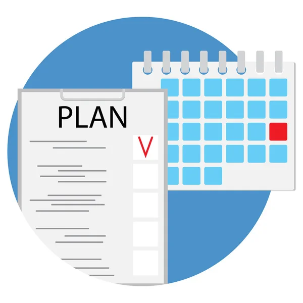 Plano calendário ícone vetor —  Vetores de Stock