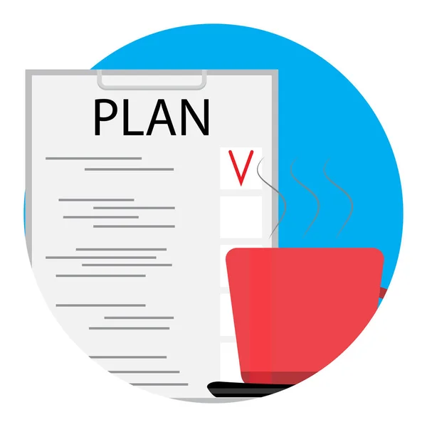 Écrire un vecteur d'icône de plan de liste de vérification — Image vectorielle