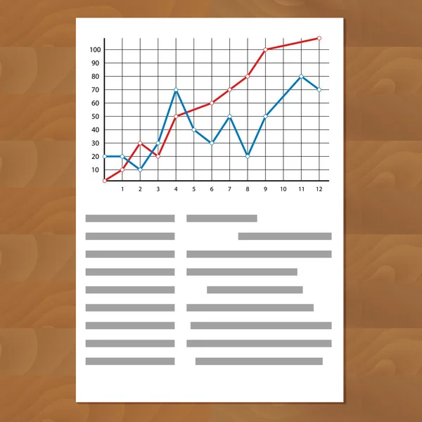 Statistiken jämför grafen kurvor — Stock vektor