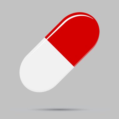 Kapsül tablet kırmızı beyaz vektör