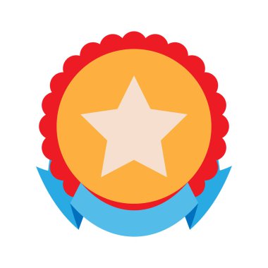 Yıldız ve kurdele ile yuvarlak rozet