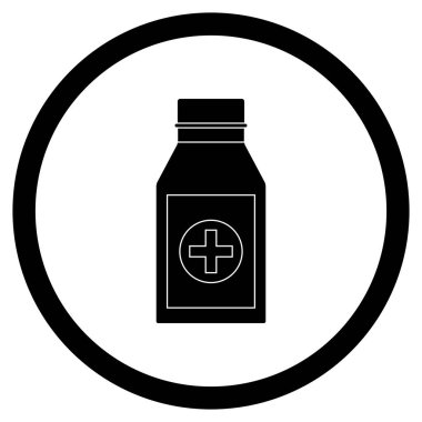 Uyuşturucu siyah simge vektör şişesiyle