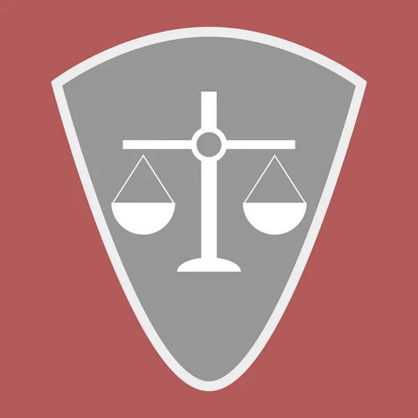 Σήμα κλίμακες της δικαιοσύνης ασπίδα — Διανυσματικό Αρχείο