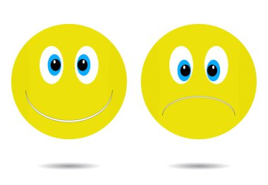 Neşeli ve üzgün Smiley