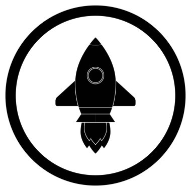 Roket simge siyah vektör