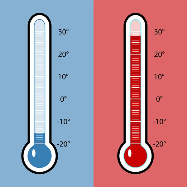 Thermometer cold and heat — Stock Vector