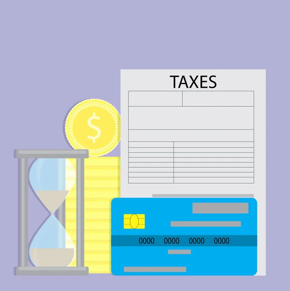 Pago de impuestos con tarjeta de crédito — Vector de stock