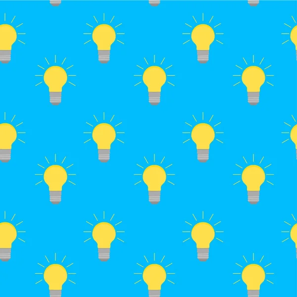 Lamp bulb idea seamless pattern — Stock Vector