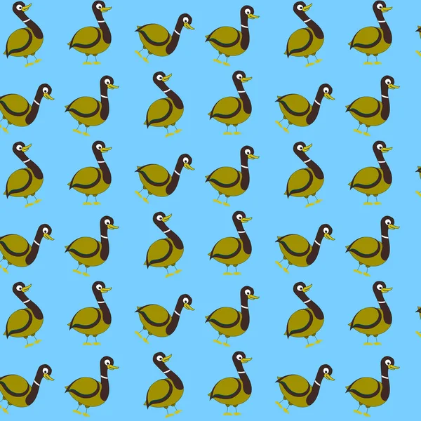 Seamless pattern with wild duck — Stock Vector