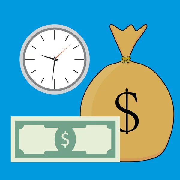 Wynagrodzenie czas i pieniądze — Wektor stockowy