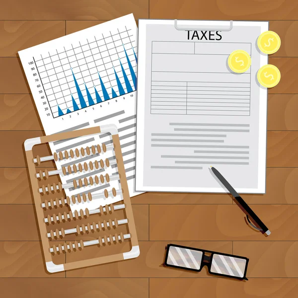 Analysis of payment of taxes — Stock Vector