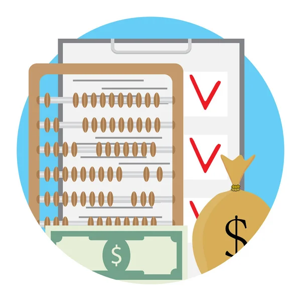 Lista de verificação e dinheiro — Vetor de Stock