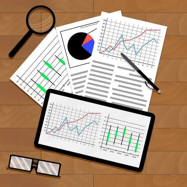 Statistische gegevens op tafel — Stockvector