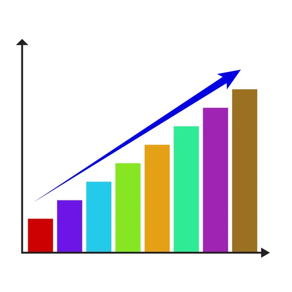 Gráfico gráfico de cores de crescimento — Vetor de Stock