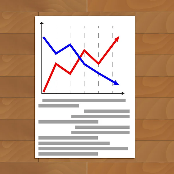 Document with arrow chart — Stock Vector