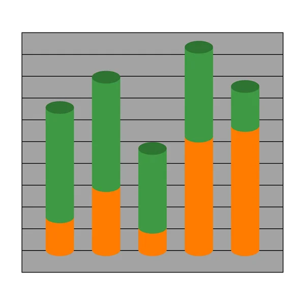 Gráfico com colunas cilíndricas — Vetor de Stock