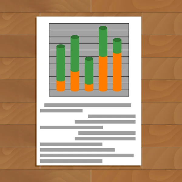 Documento com gráfico de camadas — Vetor de Stock