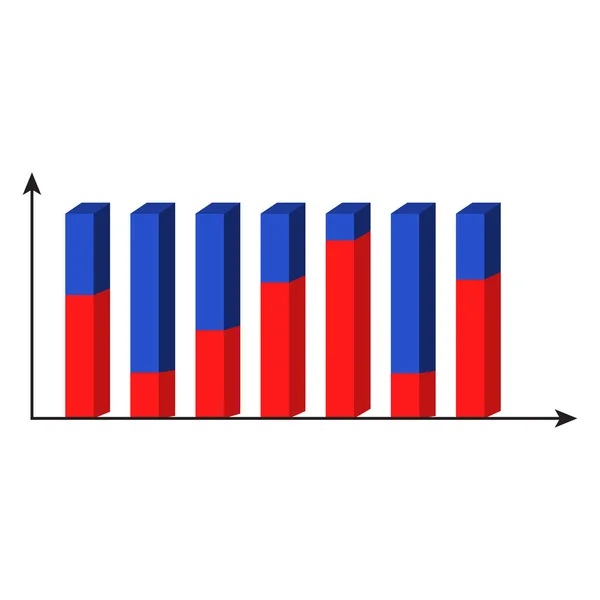 Gráfico de colunas de cor — Vetor de Stock