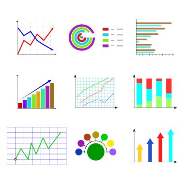Şablon renk grafik ve grafik