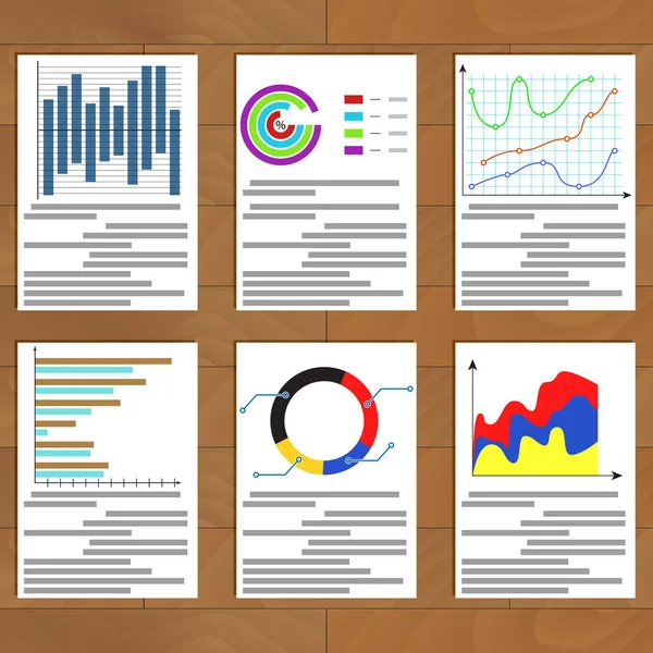 stock vector Set of charts document